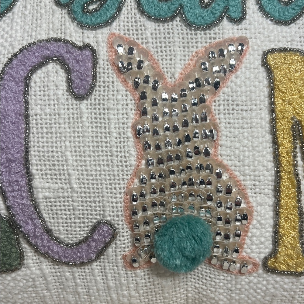 Easter “Every Bunny Welcome” Decorative Pillow – 13x23 - Picture 2 of 5